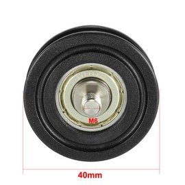 sourcing map Bearing Roller with Threaded Rod 40x10mm M6 U Groove for Sliding Door Track Guide, Nylon, Black