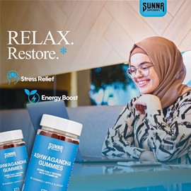 SUNNA SUPPLEMENTS SUNNA SUPPLEMENTS High Strength Ashwagandha Gummies 300mg, Stress, Mood & Sleep Support with Vitamin B6, Vegan, Non-GMO, Halal Natural Fruity Flavor C Anxiety Relief & Cortisol Support 60 Gummies