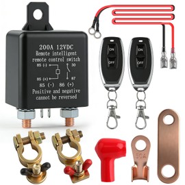 Remote Battery Disconnect Switch 12V, 200A Remote Control Battery Kill Switch, Anti Theft and Battery Drain Automatic Power Shut Off Switch for Car, Auto, ATV, Truck