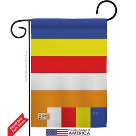 Buddhist Garden Flag Set Mailbox Hanger Religious Faith Hope Grace Peace Dove Christian Religion Easter Small Decorative Gift Yard House Banner Double-Sided Made In USA 13 X 18.5