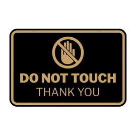 Signs ByLITA Classic Framed Do Not Touch Thank You Sign (Black Gold) - Large