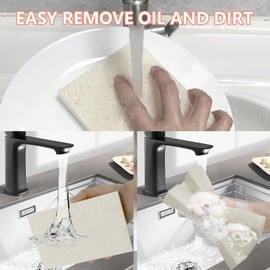 Cellulose Sponges, Large Size 4" x 6" x 1" - Heavy Duty Scrub Kitchen Sponge, Clean Tough Messes Without Scratching Kitchen Cleaning Pads, Pop Up Eco DIY (6 Pack), White