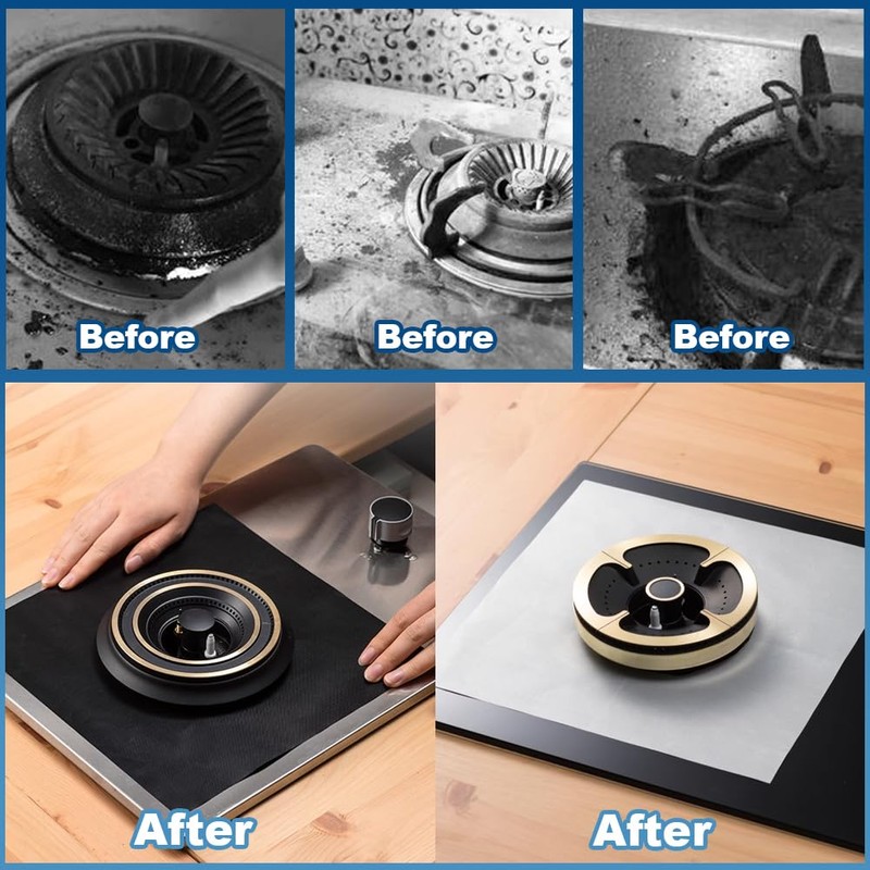 8 Pcs Stove Burner Covers, 0.2 mm 10.6" x 10.6"