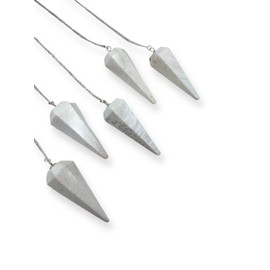 GEMSCITE Lot of 5 Pieces SCOLOCITE Gemstone Pendulums Fashion Powerful Meditation Psychic Success Gift FengShui Health Wealth Reiki Dowsing Energy Wellness Crystal Healing Metaphysical from INDIA