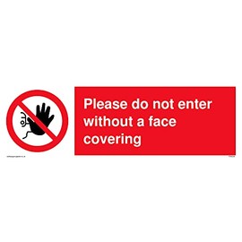Pack of five - Please do not enter without a face covering Sign - 300x100mm - L31