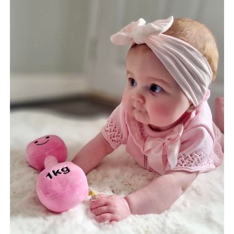 Plush Toy Dumbbell and Kettlebell Set - Baby Rattle -