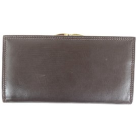 Ladies Soft Nappa Leather Matinee Purse with Clip Frame Fastening & Popper Closure (Dark Brown)