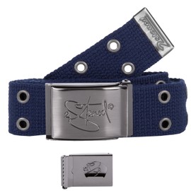 2Stoned Rivet Belt Belt 4 cm with Matte Buckle with Bottle Opener in Navy 120 cm for Men and Women, Navy Bottle Opener