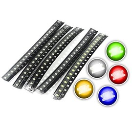 Chanzon (5 Colors x 20 pcs = 100 pcs) 0603 SMD LED Diode Lights Assorted Kit (Mini Chip 1.6mm x 0.8mm for PCB DC 20mA) Super Bright Lighting Bulb Lamps Electronics Components Light Emitting Diodes