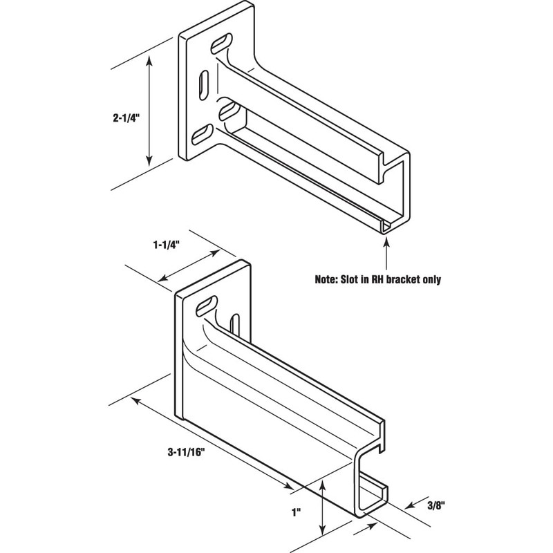 Prime-Line R 7265 Drawer Track Back Plate, 3/8 In. x