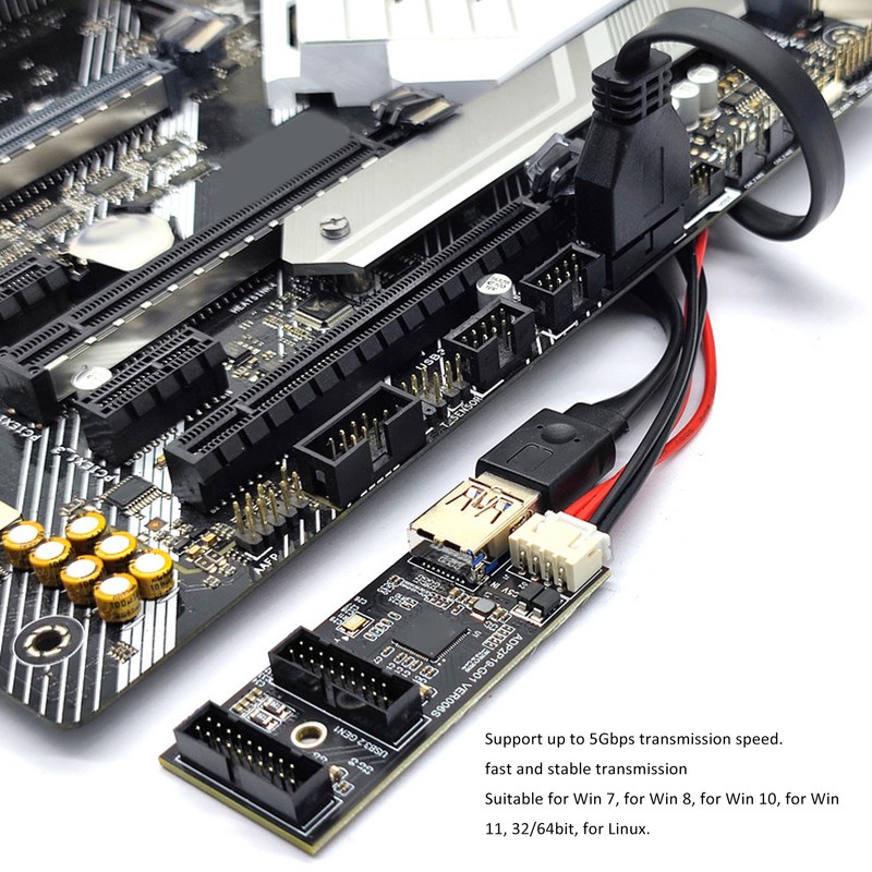 USB3.2 GEN1 Adapter Card 5Gbps Transmission Stable Widely Compatible 19PIN