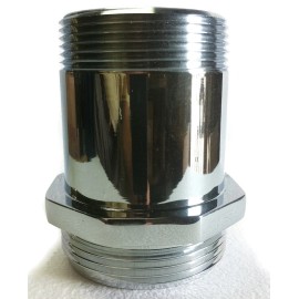 NNI FIRE HOSE RACK NIPPLE 2-1/2" NST x 2-1/2" NPT  HYDRANT ADAPTER Polished Chrome