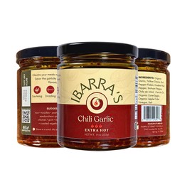 IBARRA'S Chili Garlic - 9oz (Pack of 1) - "The all-around sauce for spice and flavor". Vegan-friendly. Gluten-free. No MSG. Elevate your favorite food with IBARRA'S Chili Garlic. (EXTRA HOT)