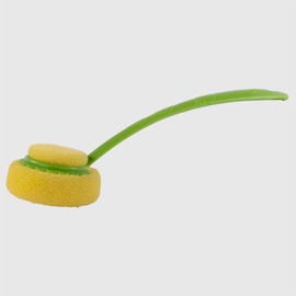 La Briantina Set mit Silikonschwamm und Ersatzschwamm – ergonomischer Griff, Schwamm für Oberflächen und Geschirr – Länge 25 cm, Ø Schwamm 6,5 cm