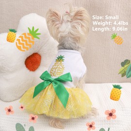 Dog Dress Dog Dresses for Small Dogs Girl Mesh Puppy Dress Summer Dog Clothes Yorkie Chihuahua Teacup Outfits Clothing Apparel Pet Cat Princess Dress Dog Birthday Outfit