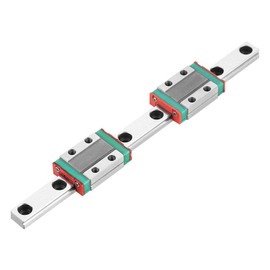 MGN9B Miniature Linear Rail Guide Rail, 150 mm Mini Linear Rail Guide, Linear Guide Rail, 9 mm Wide Linear Sliding Door Gide with 2 Pieces MGN9B Sliding Block, Anti Rust and High Precision