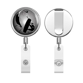 Grunge Kite Zone Round ID Badge Key Card Tag Holder Badge Retractable Reel Badge Holder with Belt Clip