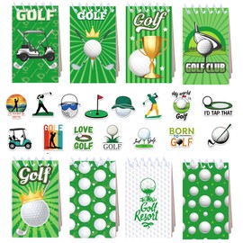 LaVenty Golf Pocket Notebook Stickers Golf party bag fillers Progress Tracker for Golf Terminology Game Formats Golf Lovers Fan Birthday Gifts