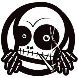 Smoking Skull Drift Japan Car Window Wall Laptop Sticker Decal