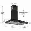SNDOAS 30 inch Kitchen Wall-Mounted Range Hood 350CFM Touch Panel