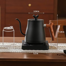 MOUTIUS Water Kettle Electric,Gooseneck Electric Kettle with 50pcs Coffee Filter,±1℉ Temperature Control, Fast Heating, Stainless Steel Interior, Ideal for Precise Pour-Over Coffee and Tea