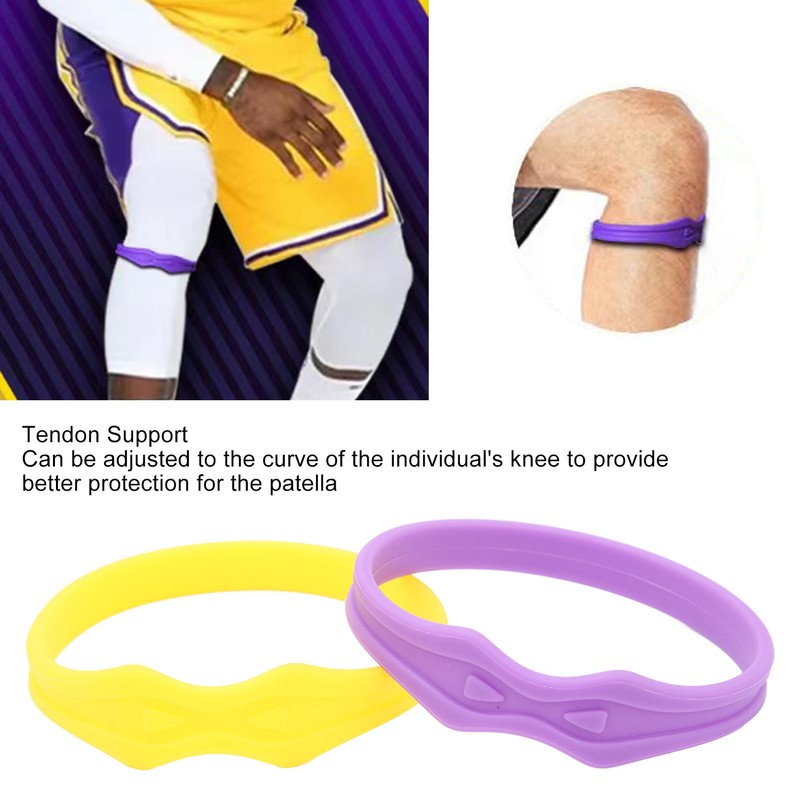 2pcs Patella Knee Strap Silicone Tendon Support Breathable Soft Knee