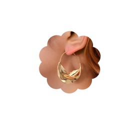 Goresory Gold Chunky Irregular Drop Fulani Statement Earrings for Women