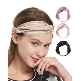 FEELITS 22 Momme 100% Mulberry Silk Headband for Women – Soft Elastic Hair Wrap, Twisted Turban for Workout, Yoga, Spa