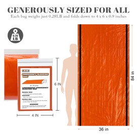 ANLOKE Emergency Sleeping Bags (2-Pack) Survival Sleeping Bag - Portable Thermal Sleeping Bags Bivy Sack, Mylar Emergency Blanket Survival Gear