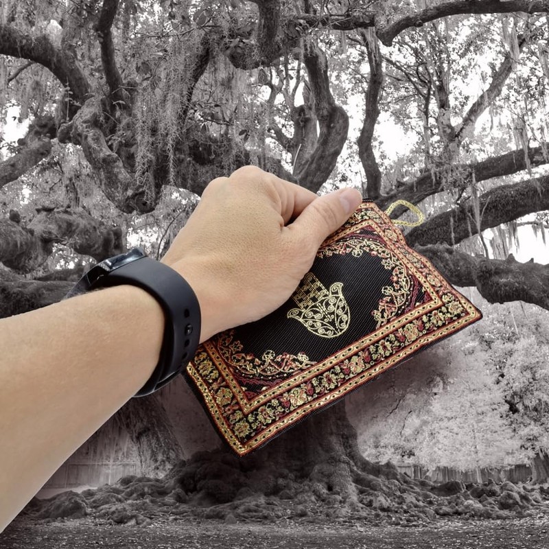 BDM Turkish Fabric Zip Wallet with Hand of Fatima -