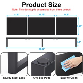 Zimilar Dual Monitor Stand Riser, Large Monitor Stand for Desk, Wood Monitor Riser with Storage Organizer for Home Office, Monitor Stands for 2 Monitors, Desktop Wooden Monitor Riser for Computer