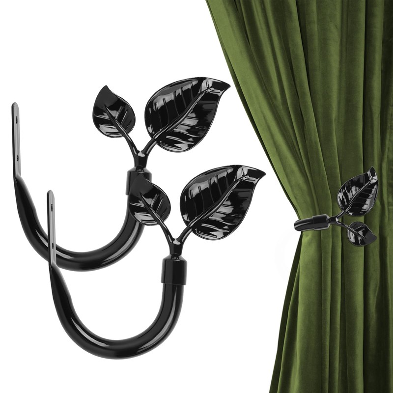 Leaf Shaped Curtain Holdbacks 2pcs, Handmade Metal Curtain Side Holders