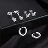 ALEXCRAFT Earrings for Women Sterling Silver Earrings Studs Set Hoop