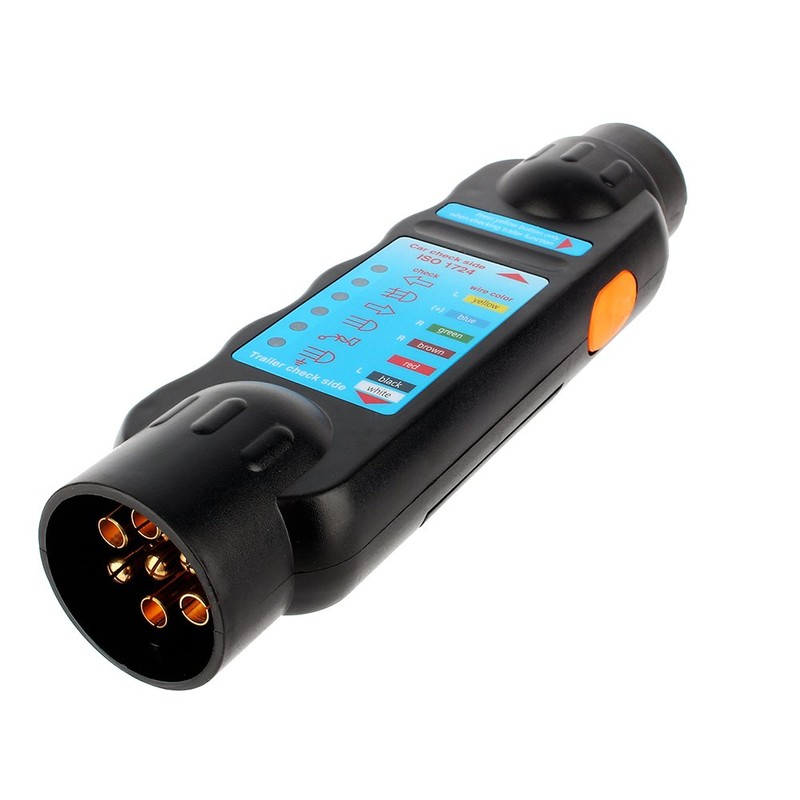 Tester Trailer Socket, Trailer Plug Tester with 7 Blades, 12