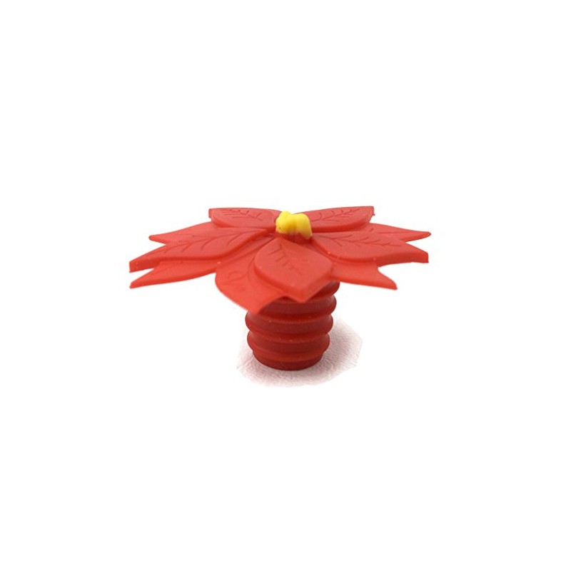 Charles Viancin Holiday Bottle Stopper Poinsettia