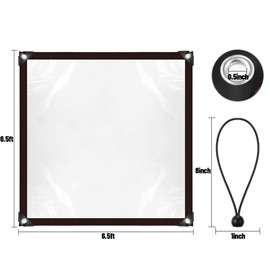 Clear Dustproof Waterproof Thicken Cover Tarp Plastic Tarps Heavy Duty Anti-Aging Insulation PE Tarp with Elastic Rope for Garden Furniture Cars Opening Storage Garden Furniture (6.5 x 6.5 Feet)
