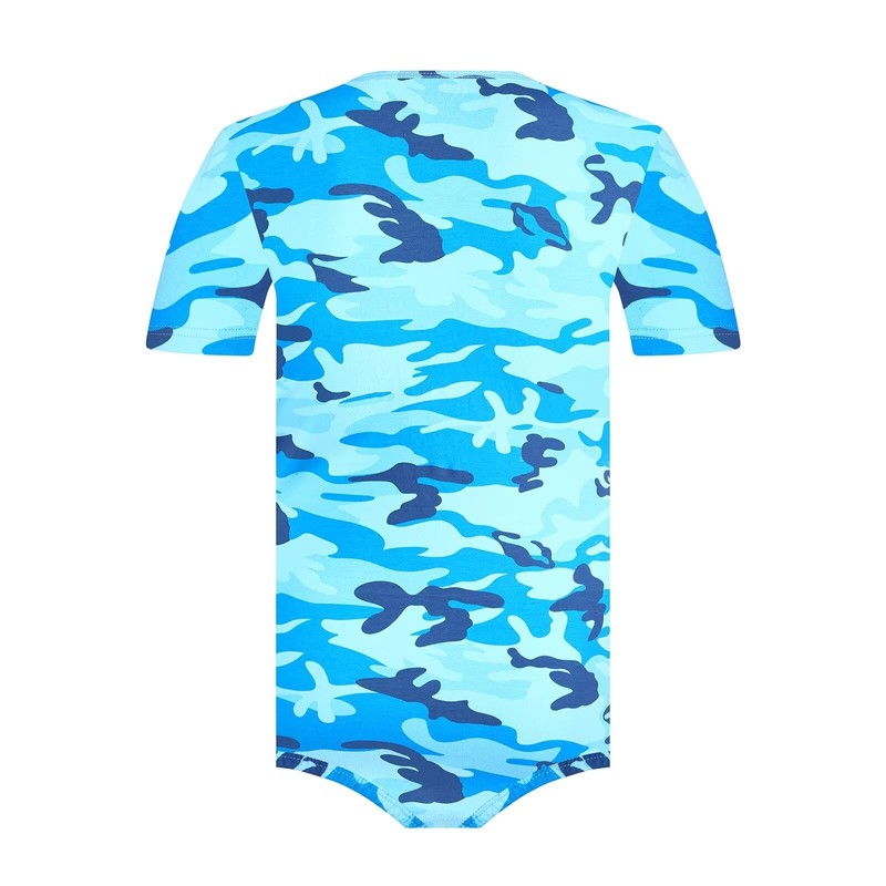 Landofgenie Short Sleeve Onesie Adult One Piece Pajamas Camouflage Bodysuit