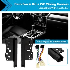 MAX COOL Car Stereo Double Din Dash Facia Fascia Kit with ISO Wiring Harness Suitable for Toyota