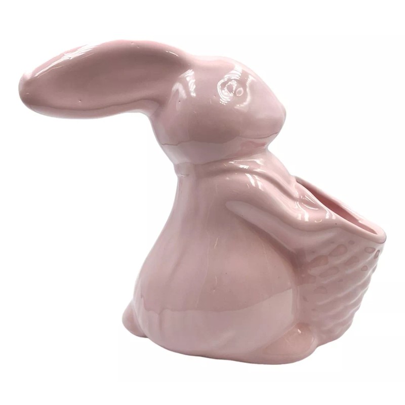 Muna Maceta De Cerámica Esmaltada Decorativa En Forma Conejo