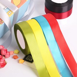 1 Inch x 25yds Double Face Satin Ribbon, Thin Solid Color Satin Ribbon for Gift Wrapping, Crafts, Hair Bows Making, Floral Bouquets, Christmas，Wedding Party Decoration, Sewing, Invitation Cards. (Black)