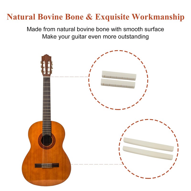 Sharplace Buffalo Bone Saddle Bridge Nut Bridge Set for Classic