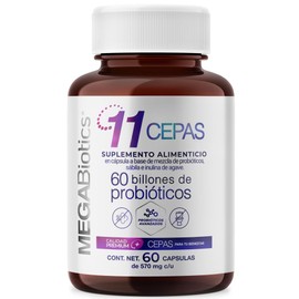 Probiticos 60 Billones y 11 Cepas e Inulina de Agave  Suplemento Alimenticio con Probiticos y Prebiticos a Base de Sbila, B. Lactis y L. Rhamnosus... 