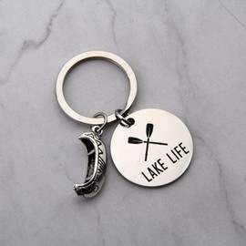SEIRAA Keychain Life is Better at The Lake Retirement Keychain Gift for Lake Lover (life keychain)
