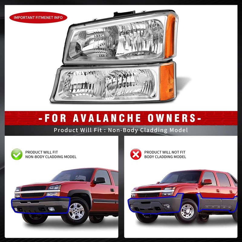 ADCARLIGHTS for 2003 2004 2005 2006 Chevy Silverado Headlight Assembly
