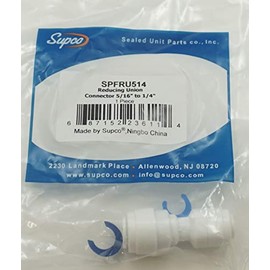 Supco 5/16" to 1/4" Reducing Straight Union Connector, Hot or Cold, SPFRU514