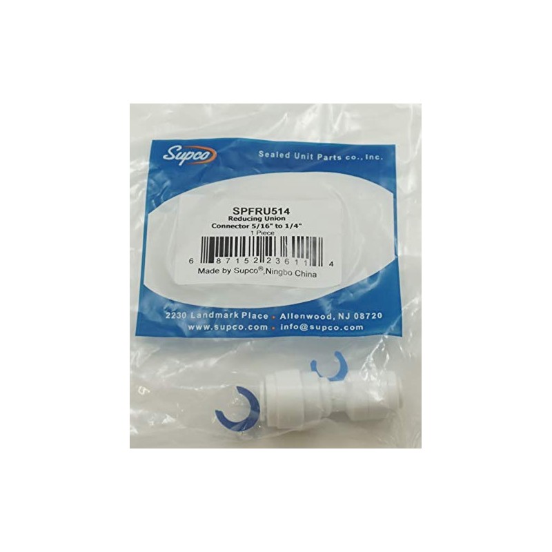 Supco 5/16" to 1/4" Reducing Straight Union Connector, Hot or