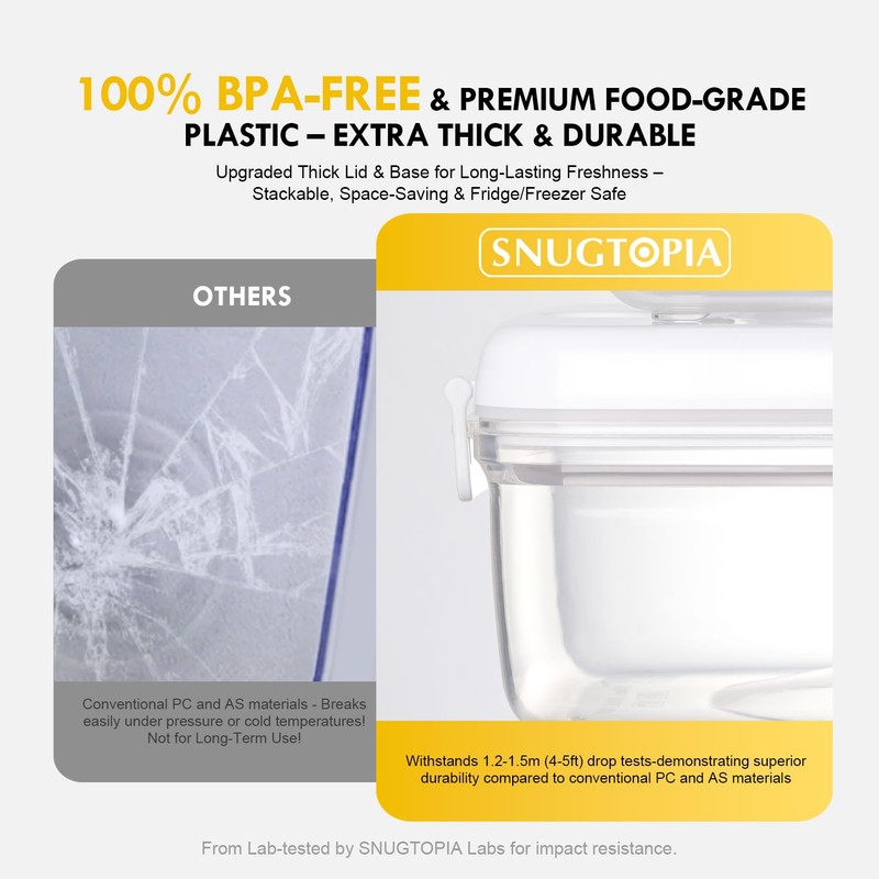 SNUGTOPIA Vacuum Seal Food Storage Containers Set - Airtight BPA-Free