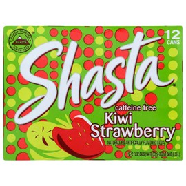Shasta Soda, Kiwi Strawberry, Caffeine Free, 12 oz can, 12 pk
