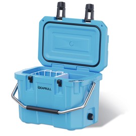 30 Quart Hard Cooler, Insulated Ice Chest Box Holds Ice for More Days, Portable Cooler with Handle, Cup Holders, Double Latches for Camping, Drink, Beverage, Beach, Picnic, Fishing, Boat, Barbecue