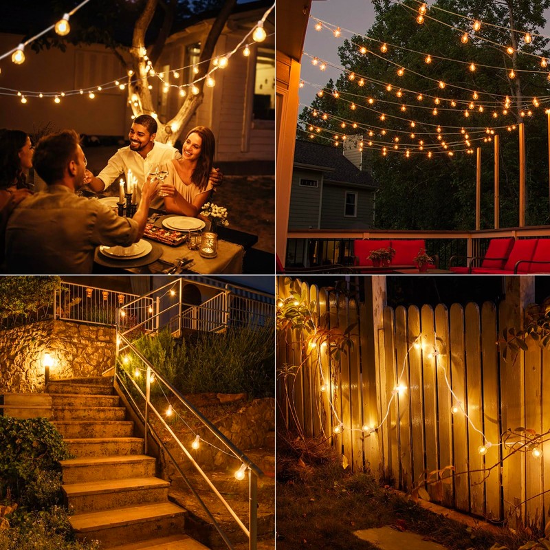 Brightown Outdoor String Lights, 50FT 25 G40 Bulbs Shatterproof Patio